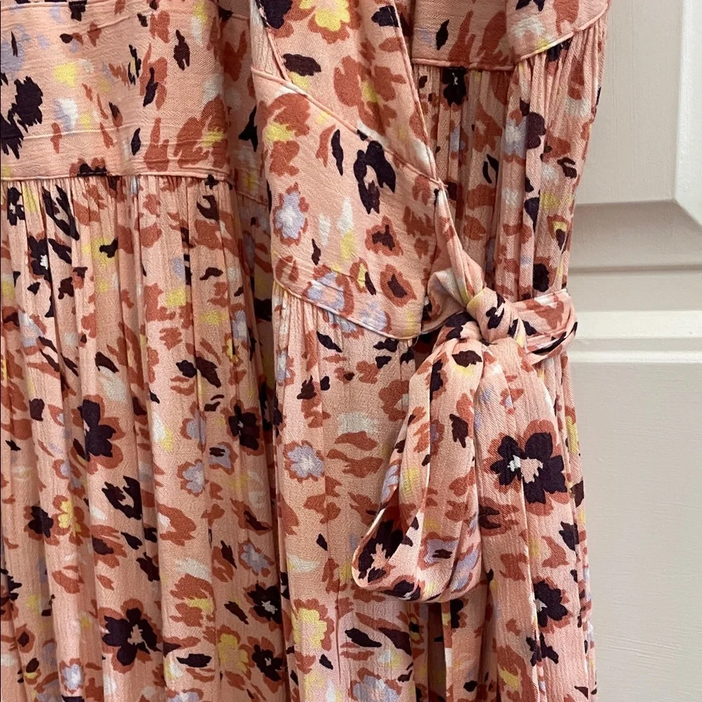 Sofia by Sofia Vergara Peach Floral Maxi Full Wrap Dress - Picture 4 of 9